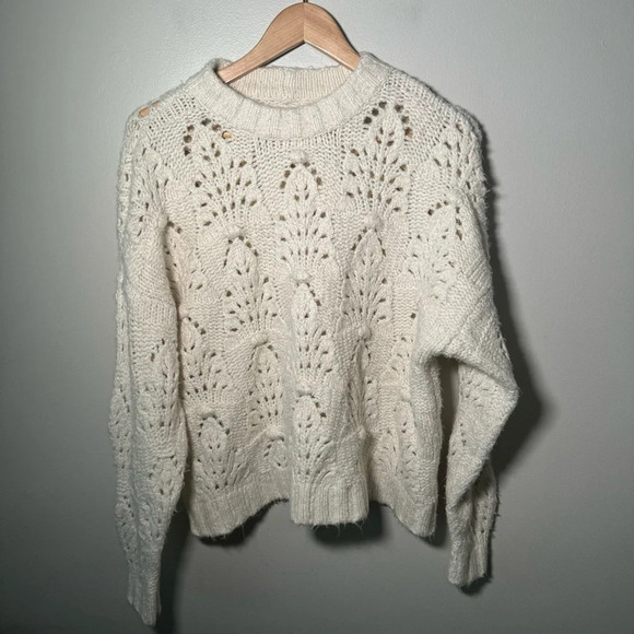 Aerie cream chunky knit sweater XS oversized - Picture 2 of 5